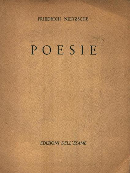 Poesie - Friedrich Nietzsche - copertina