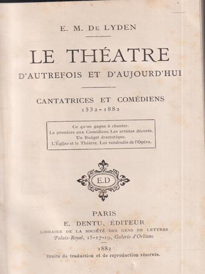 Le theatre - copertina
