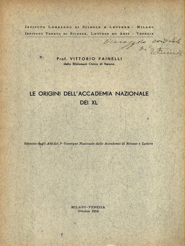 Le origini dell'Accademia Nazionale dei XL