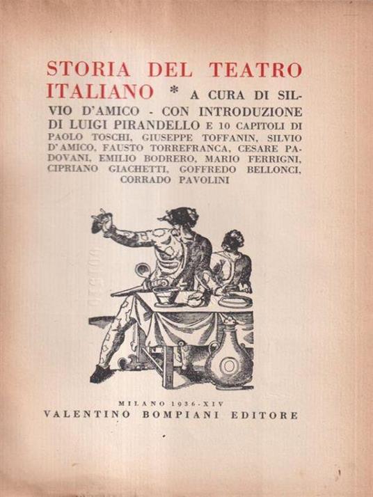 Storia del teatro italiano - Silvio D'Amico - copertina