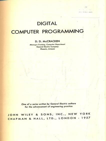 Digital Computer Programming - D.D. McCracken - copertina