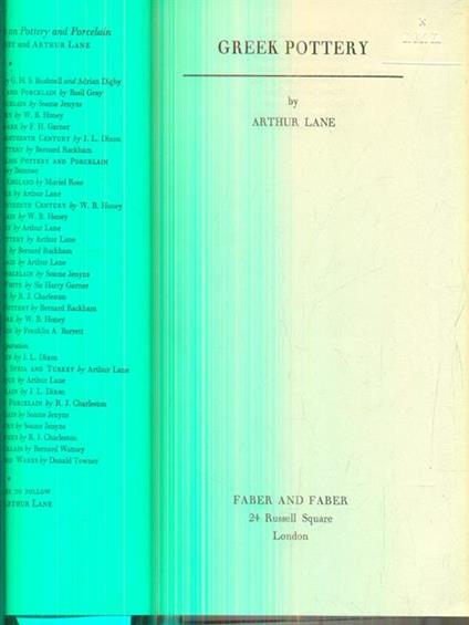   Greek Pottery - Arthur Lane - copertina