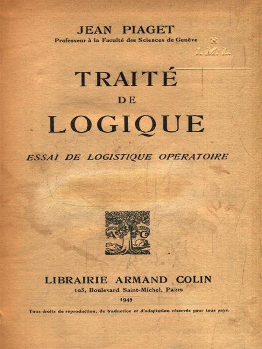 Traité de Logique - Jean Piaget - copertina