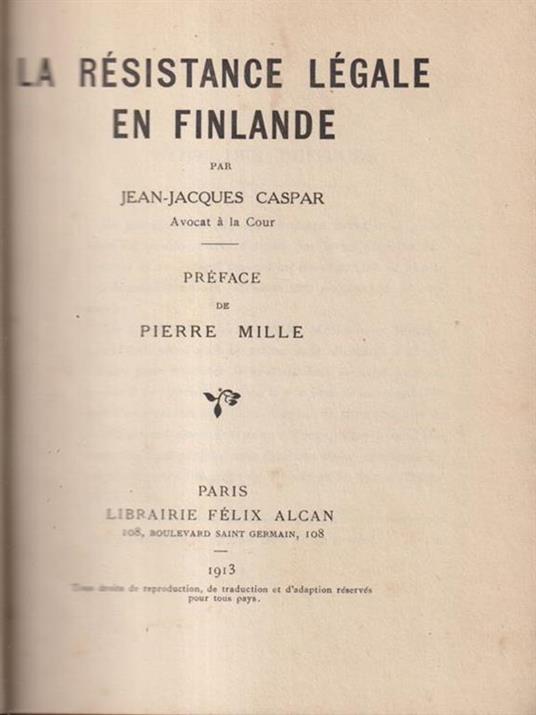 La resistance legale en Finlande - copertina