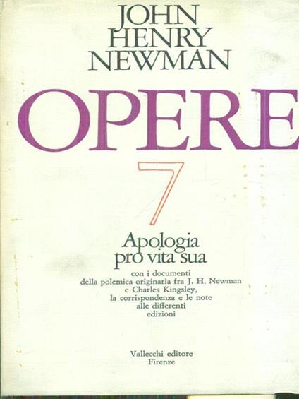   Opere vol. 7 - John Henry Newman - copertina