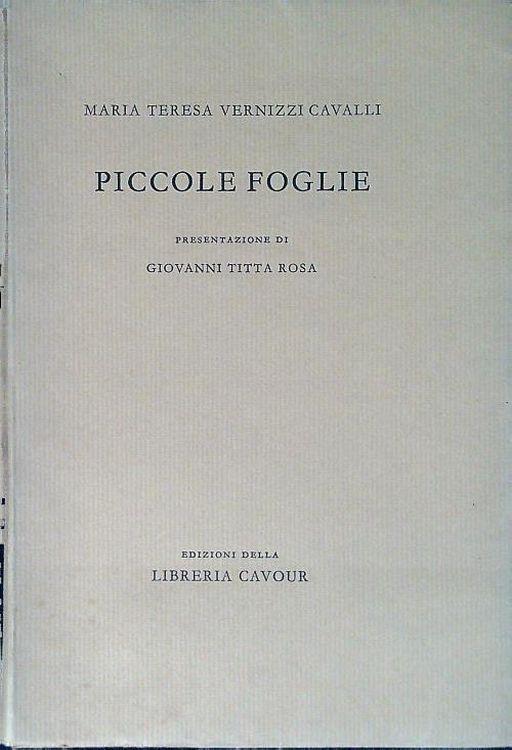 Piccole foglie - Maria teresa Vernizzi Cavalli - copertina