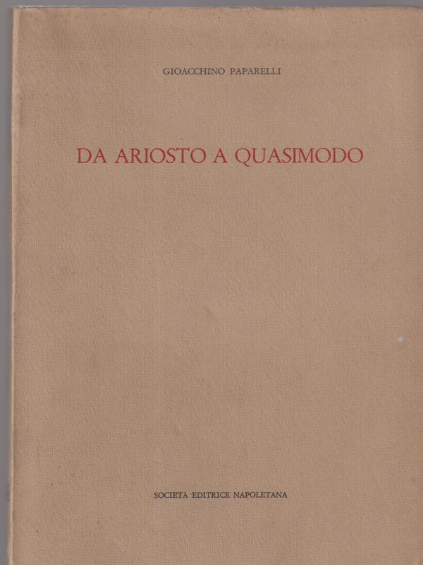 Da Ariosto a Quasimodo