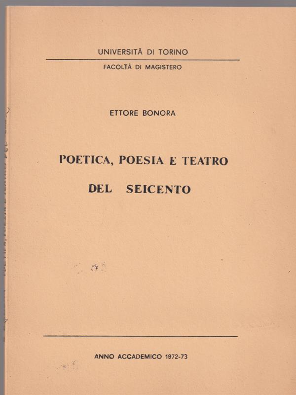 Poetica, poesia e teatro del Seicento