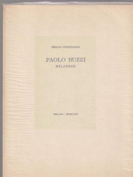 Paolo Buzzi milanese - Emilio Guicciardi - copertina