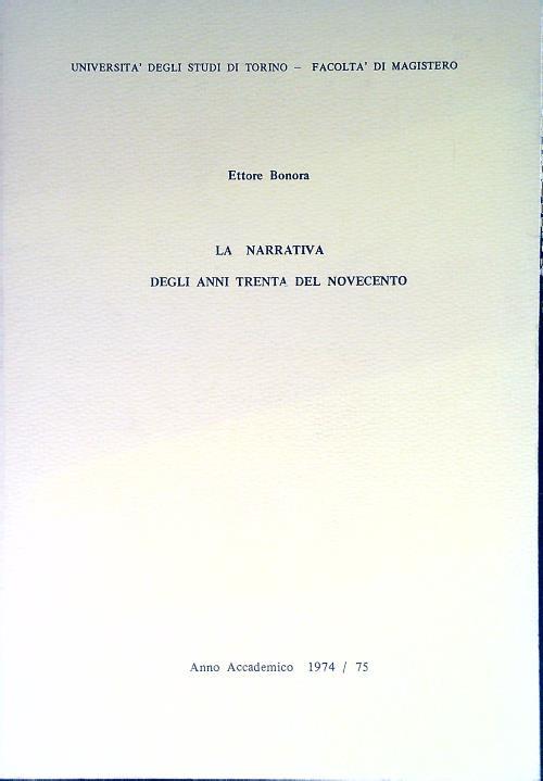 La narrativa degli anni trenta del novecento