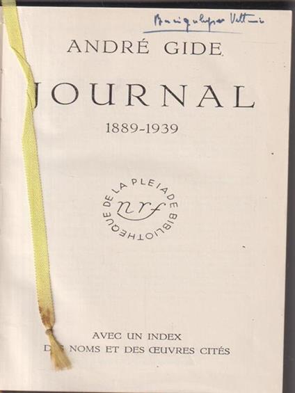   Journal - André Gide - copertina