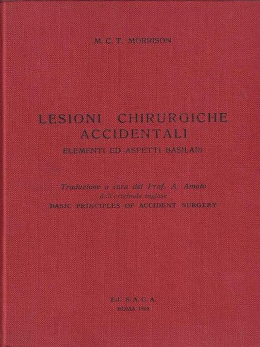 Lesioni chirurgiche accidentali - M.C.T. Morrison - copertina