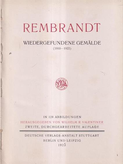 Rembrandt wiedergefundene gemalde -   - copertina
