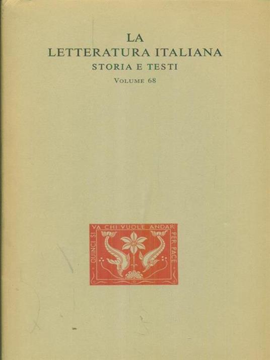 La  letteratura italiana Storia e testi 68 - copertina