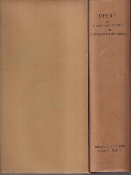 Opere di Giordano Bruno e di Tommaso Campanella - Guzzo - copertina