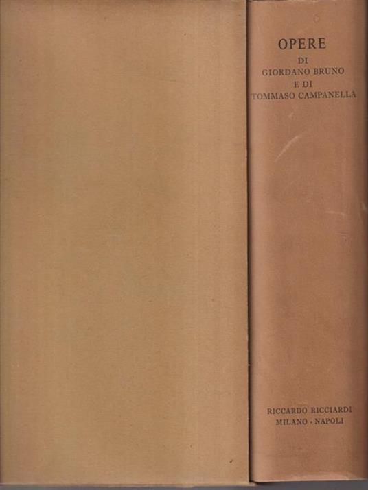 Opere di Giordano Bruno e di Tommaso Campanella - Guzzo - copertina