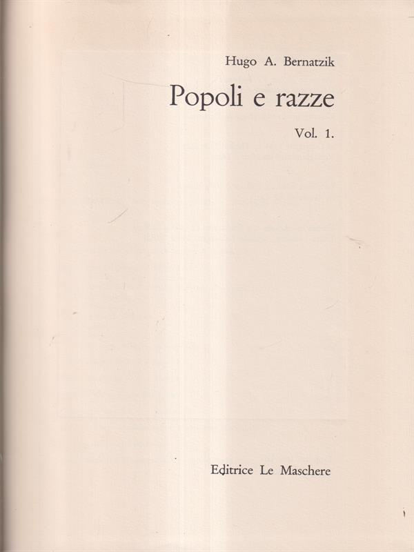 Popoli e razze vol 1