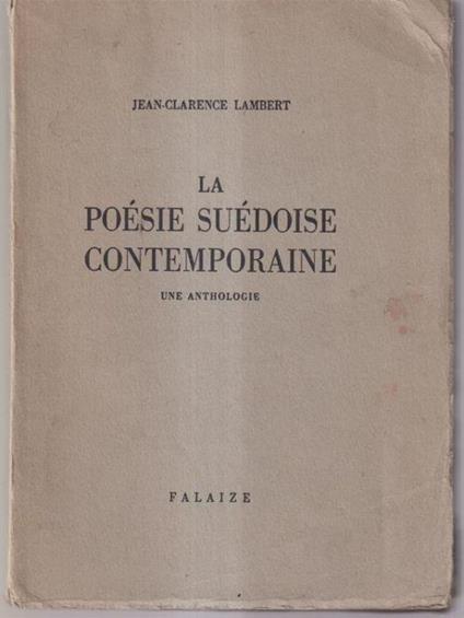 La poesie suedoise contemporaine - Jean-Clarence Lambert - copertina