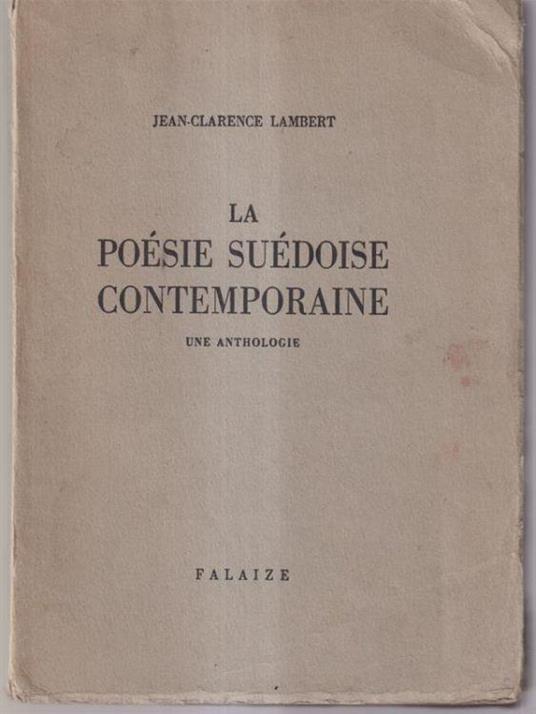 La poesie suedoise contemporaine - Jean-Clarence Lambert - copertina