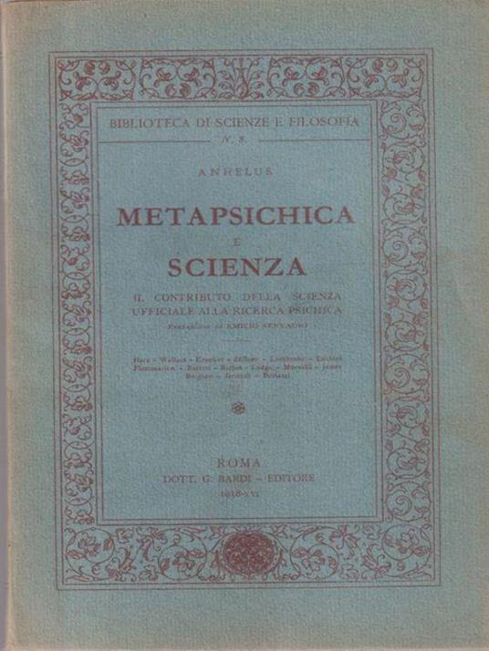 Metapsichica e scienza - Anhelus - copertina