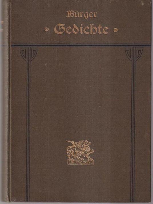 Gedichte - Burger - copertina