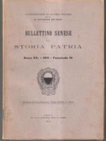 Bullettino senese di storia patria anno XX 1913 fasc. III