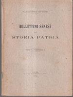 Bullettino senese di storia patria anno VI 1899 fasc. I