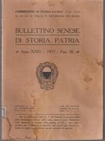 Bullettino senese di storia patria anno XXIV 1917 fasc. III
