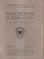 Bullettino senese di storia patria anno XXV 1918 fasc III