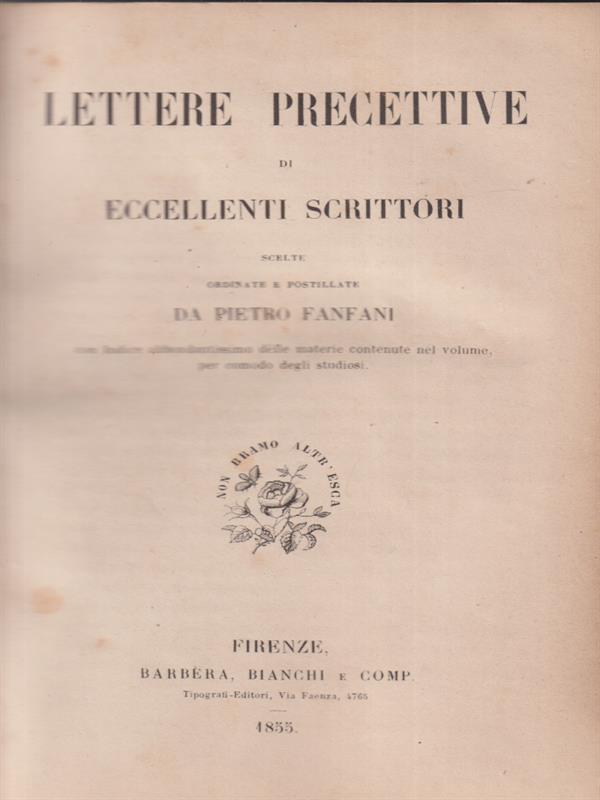 Lettere precettive di eccellenti scrittori