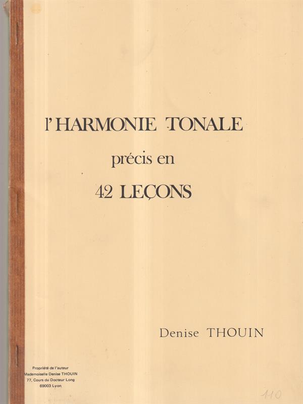 L' harmonie tonale precis en 42 lecons