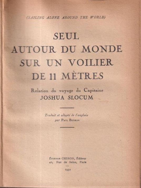 Seul autour du monde sur un voilier de 11 metres - Joshua Slocum - copertina
