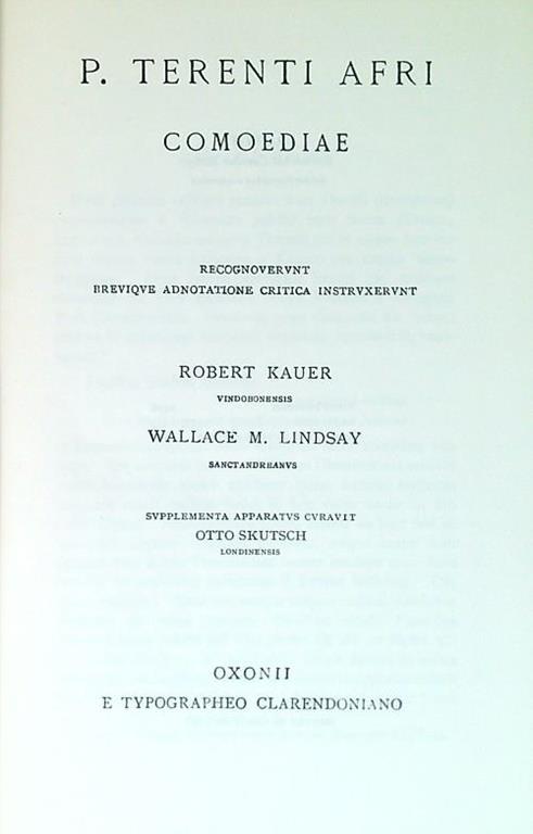 Comoediae - Terenti Afri - copertina