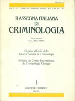 Rassegna di criminologia Volume V 1994 Fascicolo 1