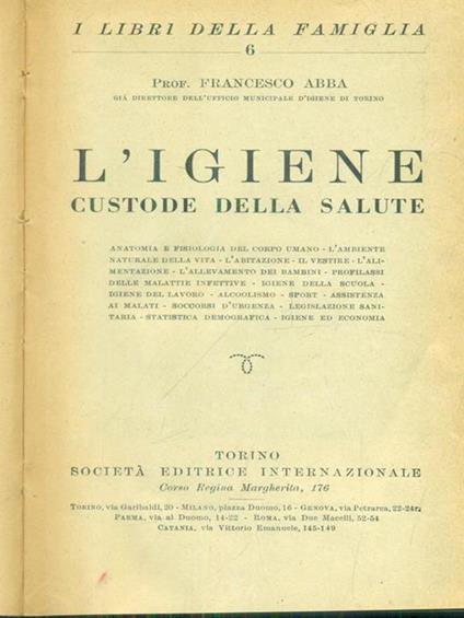 L' igiene - Francesco Abba - copertina