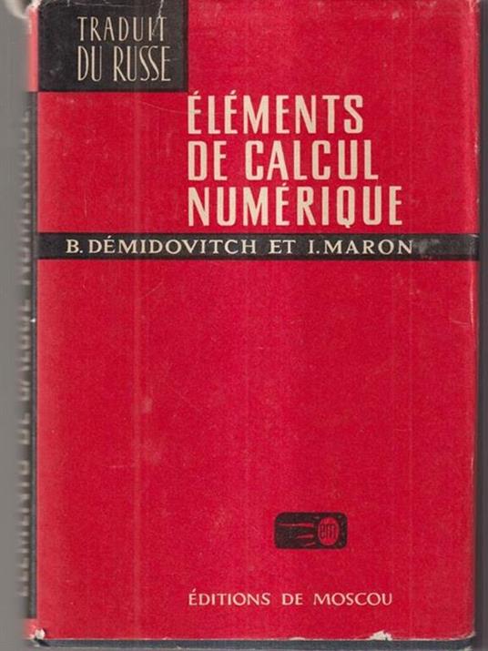 Elements de calcul numerique - Demidovitch - copertina