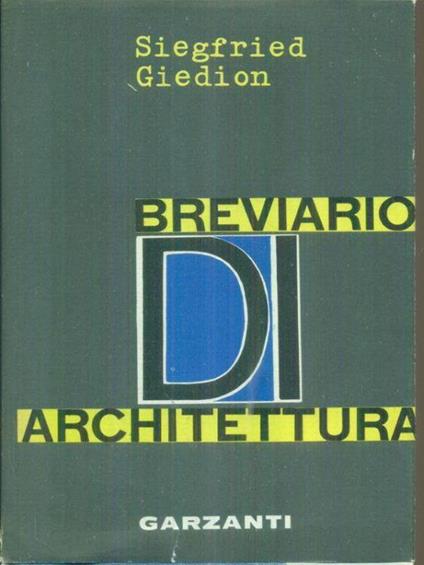 Breviario di architettura - Siegfried Giedion - copertina