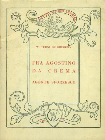 Fra Agostino da Crema - W. Terni De Gregory - copertina