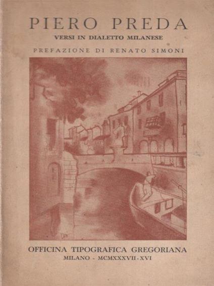 Versi in dialetto milanese - Piero Preda - copertina