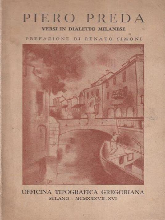 Versi in dialetto milanese - Piero Preda - copertina