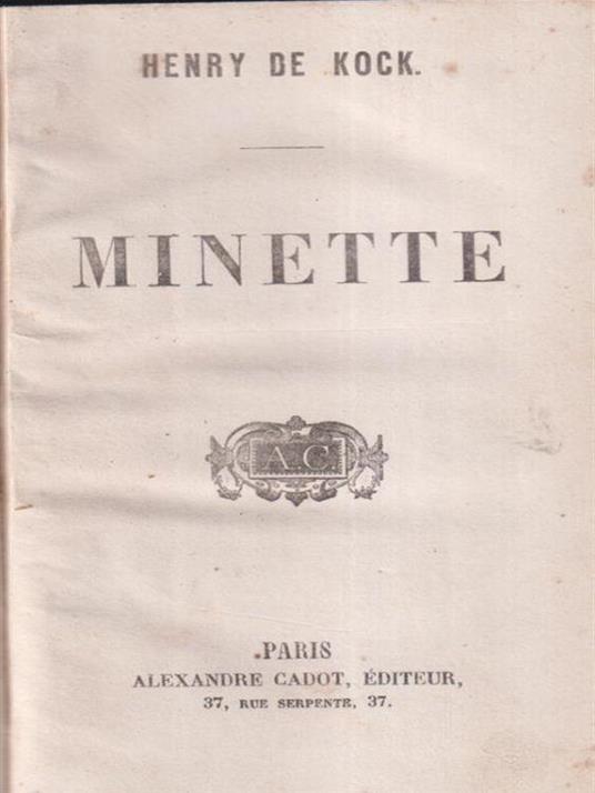 Minette - Henry De Lock - copertina
