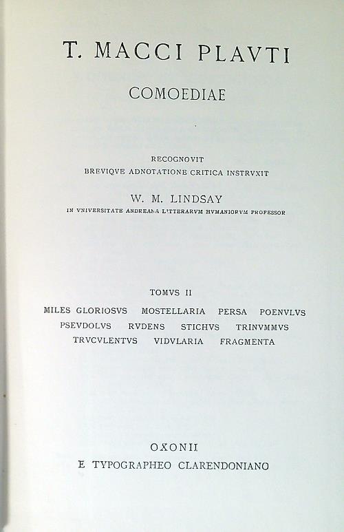 Comoediae. Tomus II