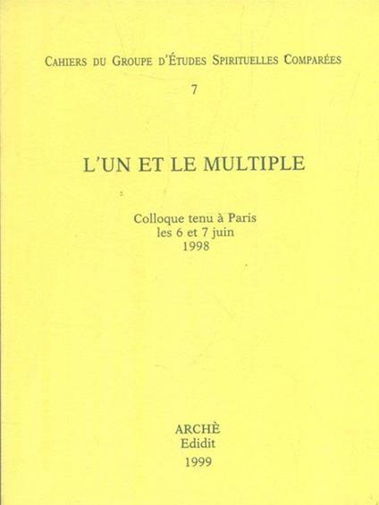 L' un et le multiple - copertina