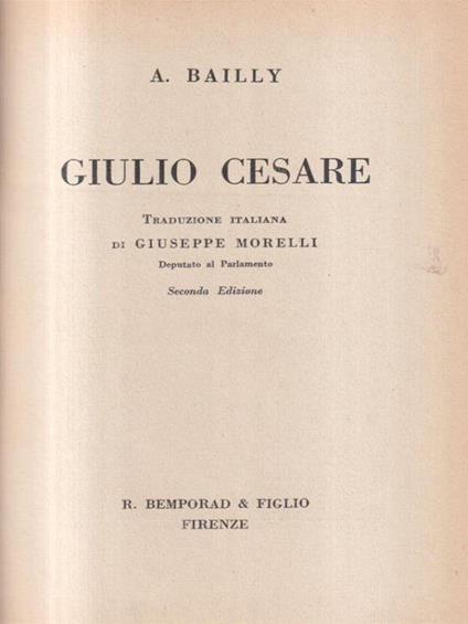 Giulio Cesare - M. A. Bailly - copertina