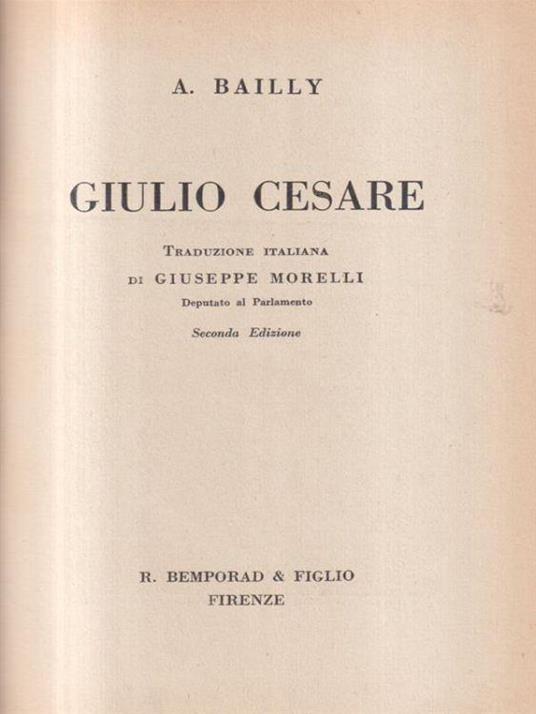 Giulio Cesare - M. A. Bailly - copertina
