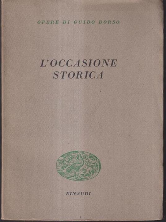 L' occasione storica - Guido Dorso - copertina