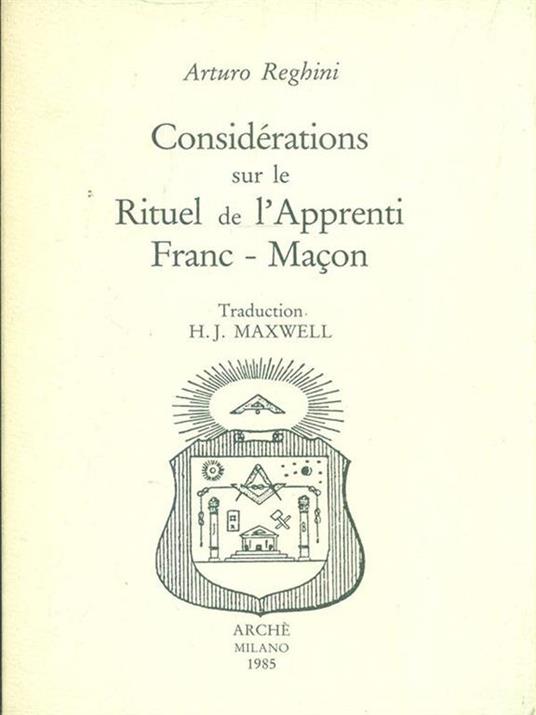 Considérations sur le rituel de l'Apprenti franc-maçon - Arturo Reghini - copertina