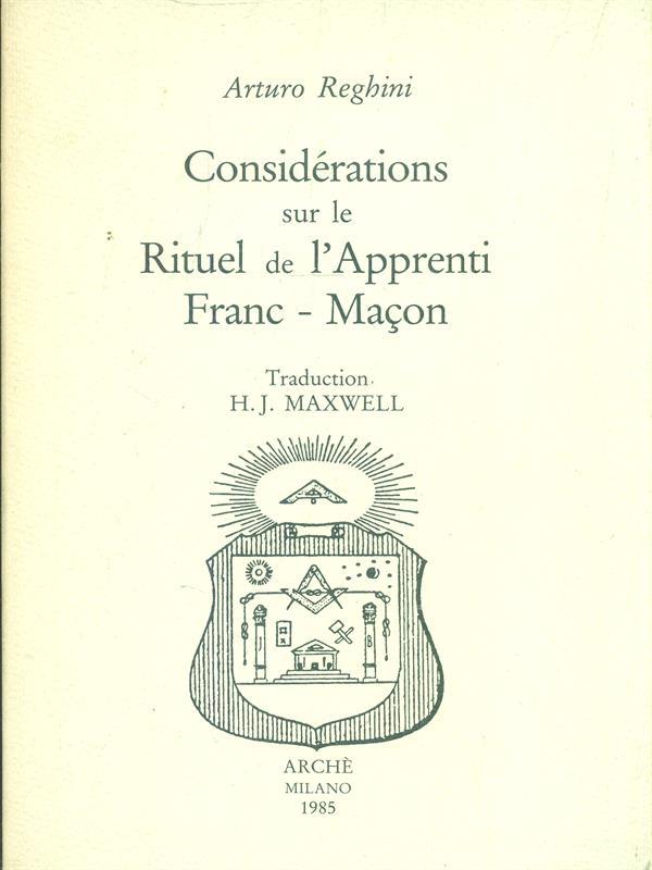 Considérations sur le rituel de l'Apprenti franc-maçon