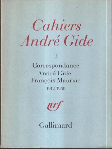 Cahiers Andre' Gide 2 - copertina