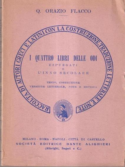 I quattro libri delle odi - Quinto Orazio Flacco - copertina